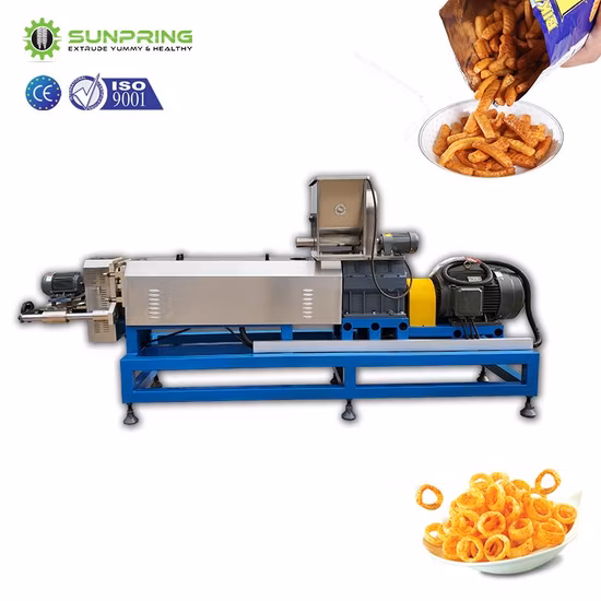 Parafuso duplo Cereal Arroz Expansão Puff Puff Milho Comida Lanche Fazendo Processamento Máquina Aromatizante Extrusora Equipamento de Extrusão Linha de Produção de Máquinas